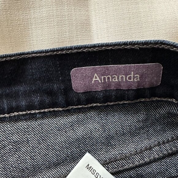 Gloria Vanderbilt Amanda Rhinestone Pocket Stretch Jeans Dark Blue Women's SZ 10 - Picture 9 of 14